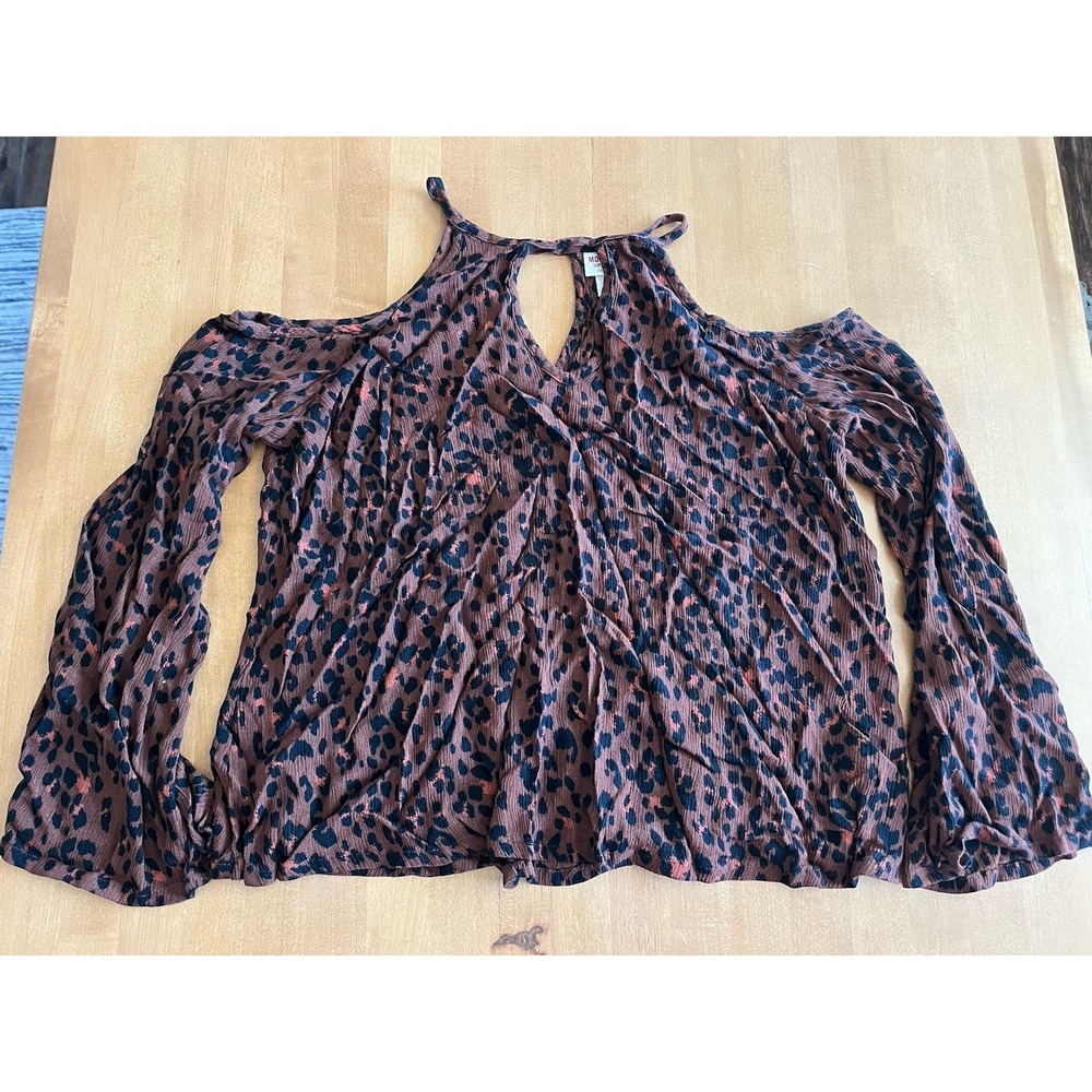Mossimo Women's Cheetah Animal Print Blouse Top Sz XL Halter